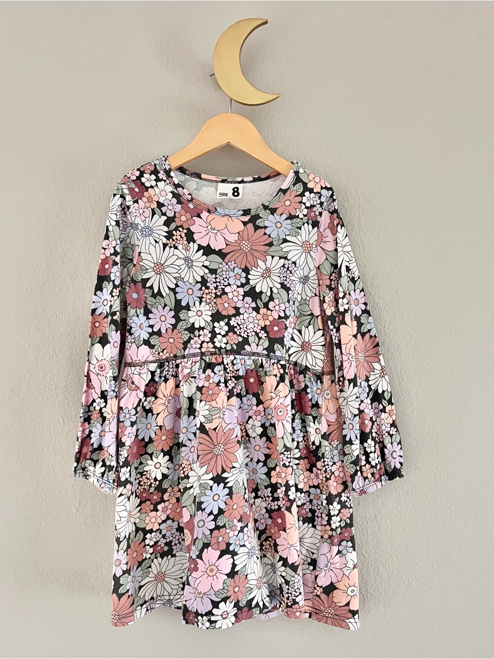 Cotton On Girls Floral Long-Sleeve Dress - Pink Multi